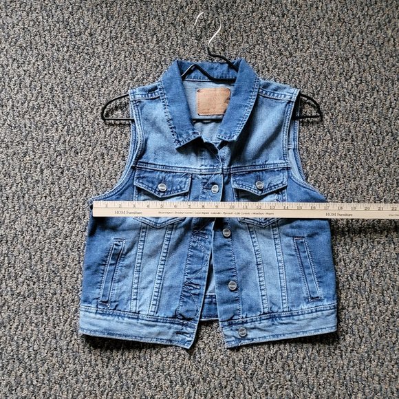 Amethyst Jeans Embroidered  Sleeveless Jean Jacket Denim Vest Size Large - Picture 11 of 14
